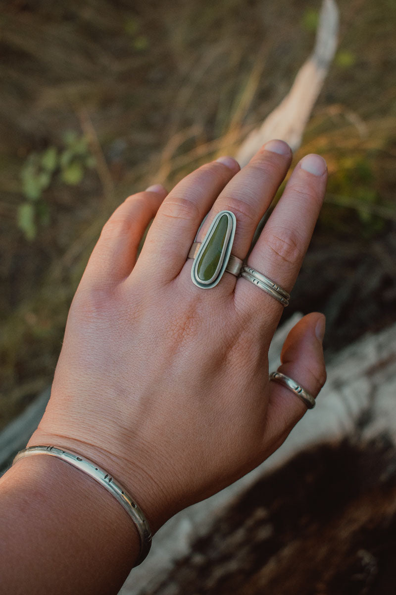 Long Turquoise Ring - Size 8.5