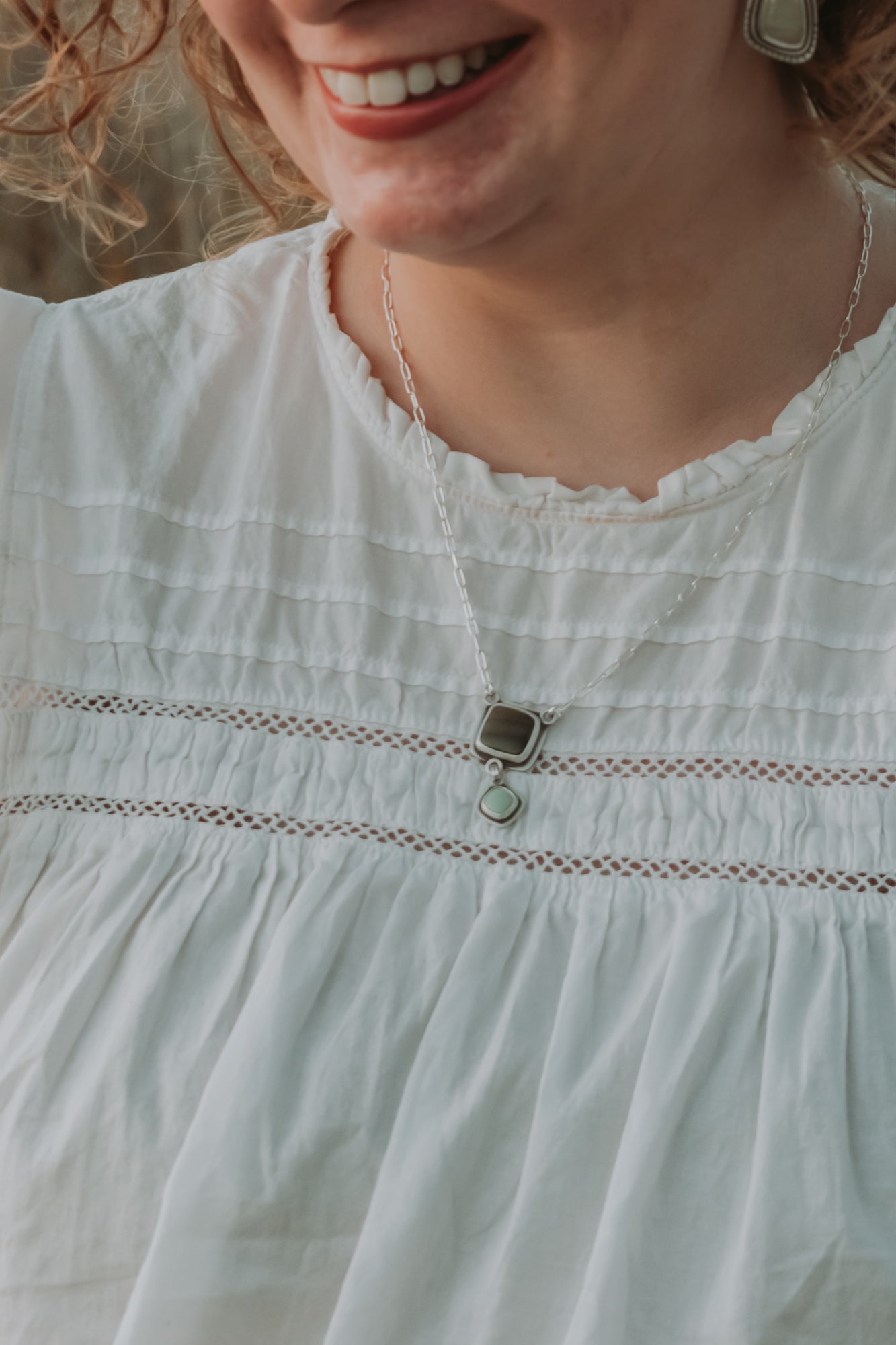 Moody Imperial Jasper + Variscite Necklace