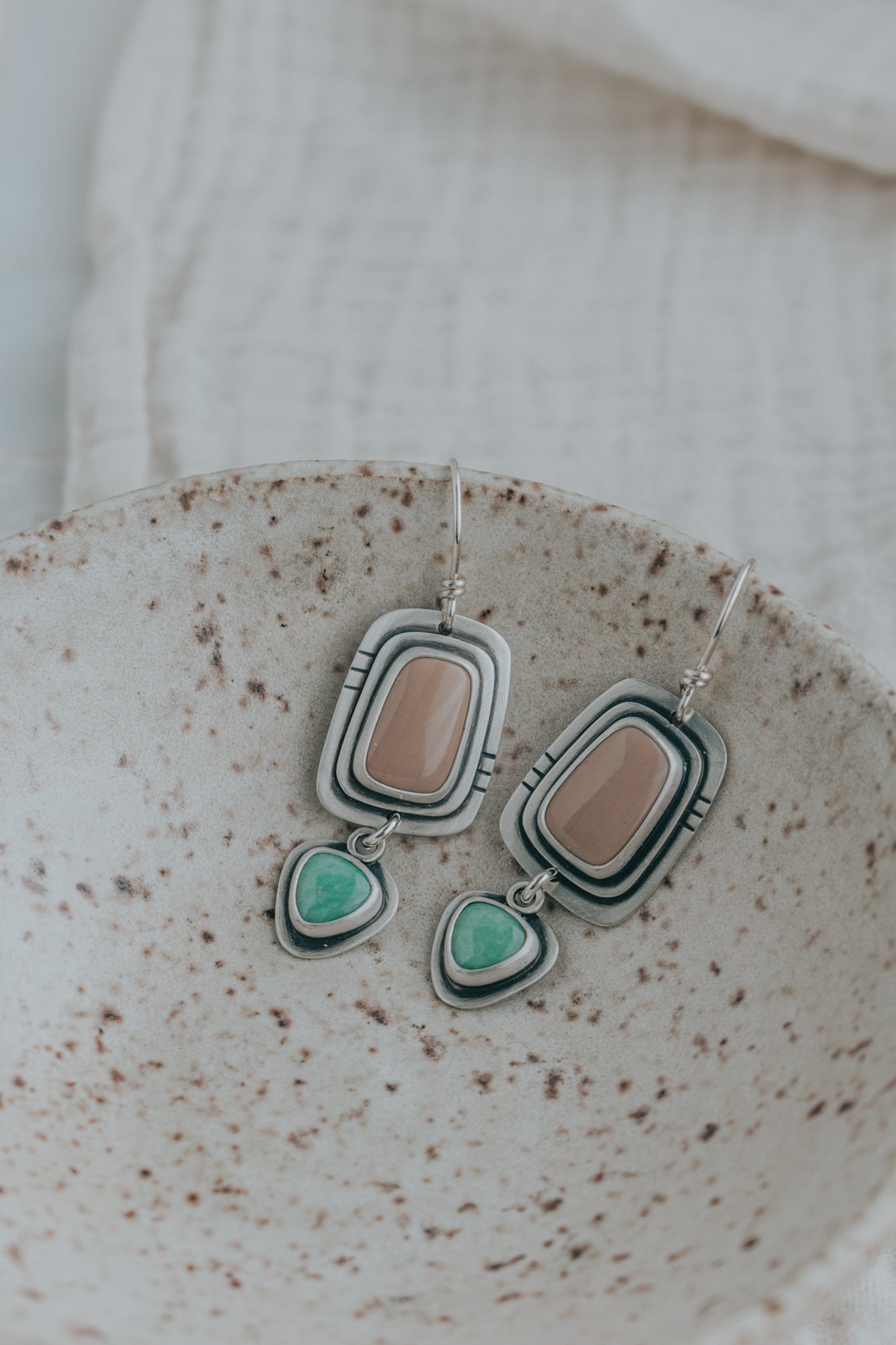 Imperial Jasper + Variscite Dangle Earrings