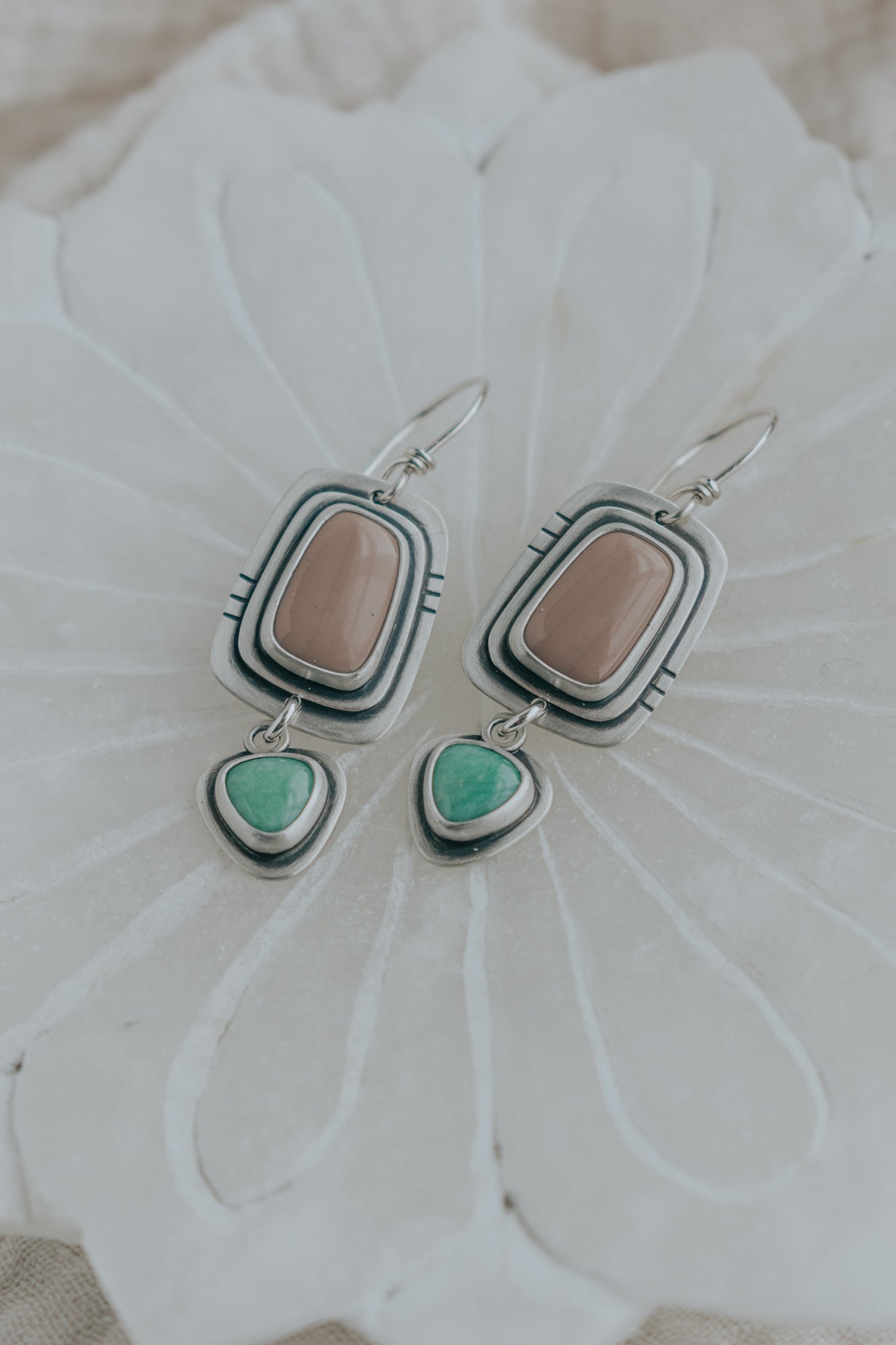 Imperial Jasper + Variscite Dangle Earrings