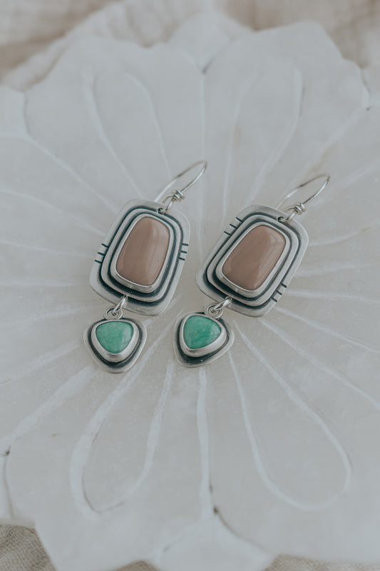 Imperial Jasper + Variscite Dangle Earrings