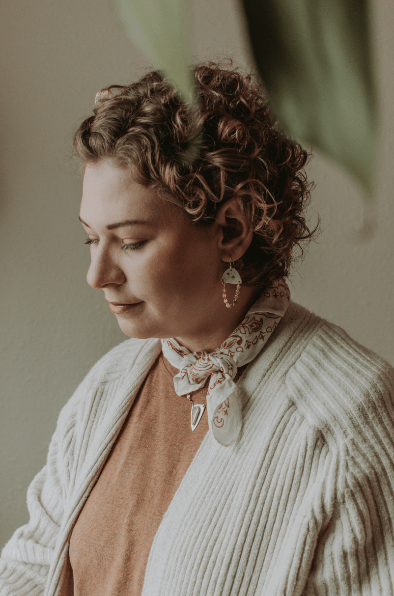 Cosmic Dangler Earrings, Silver with Gold Accent - Third Hand Silversmith handmade jewelry, Bozeman, Montana