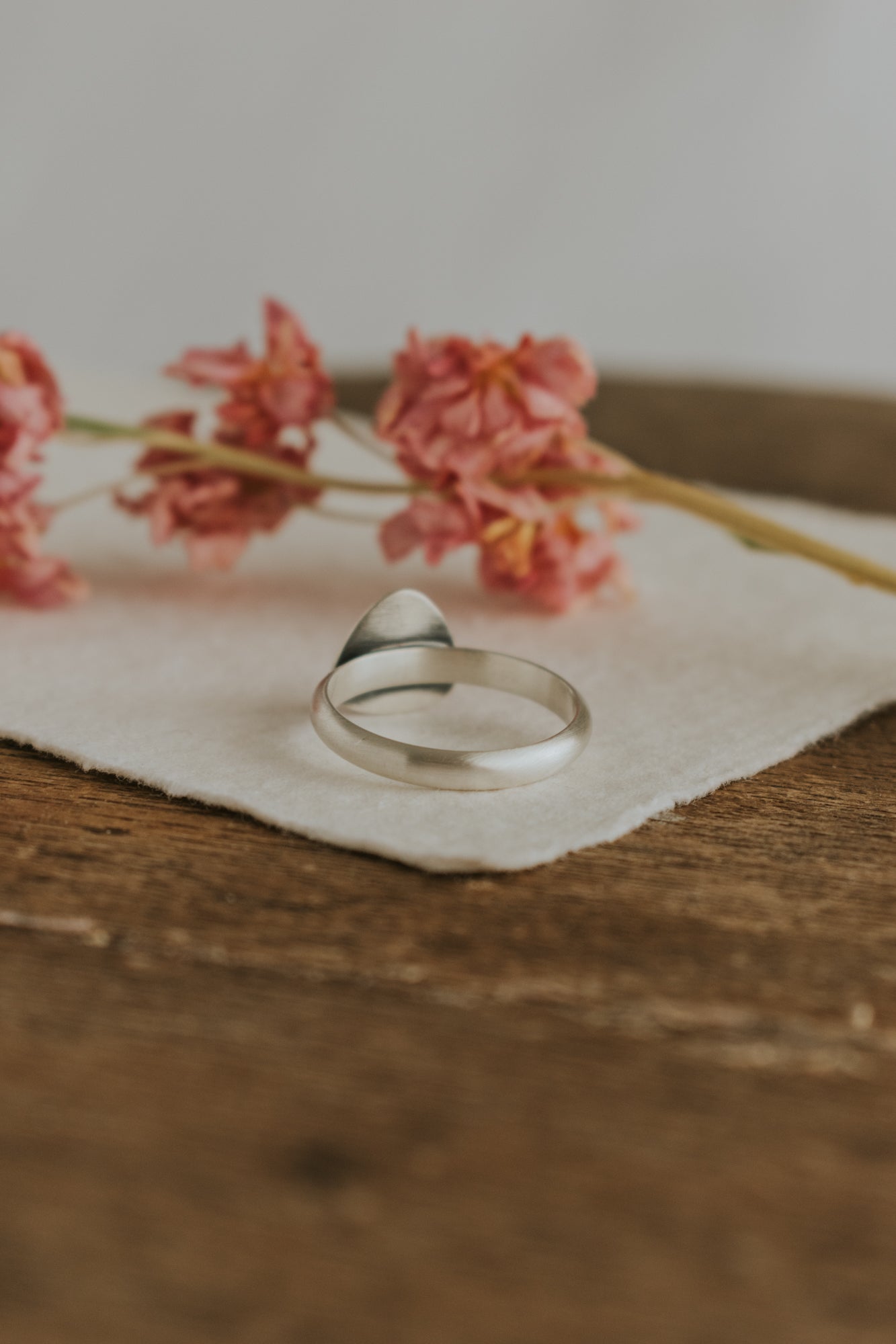 Dainty Triangle Variscite Ring - Size 10 - Third Hand Silversmith LLC handmade jewelry, Bozeman, Montana
