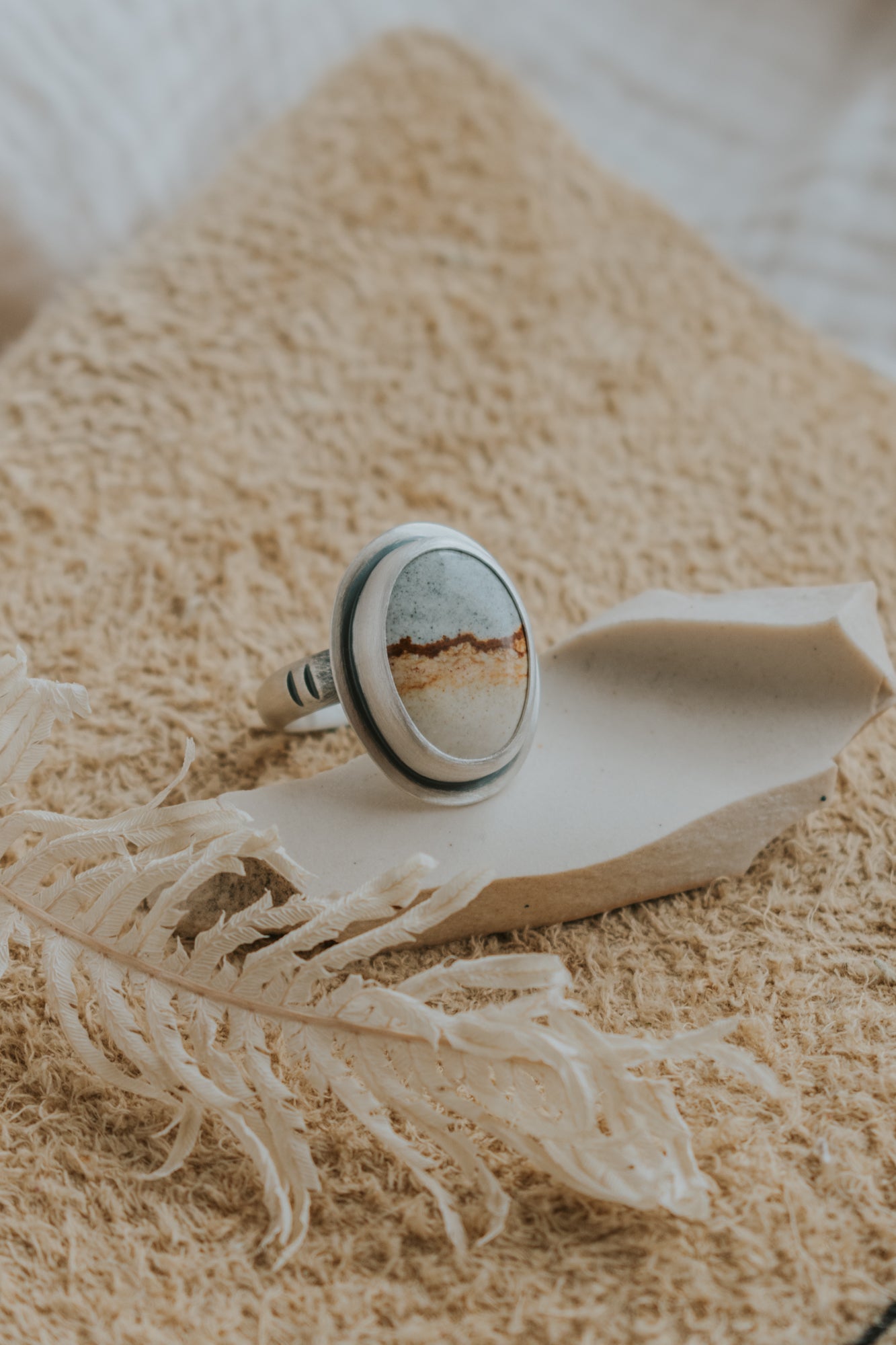 Desert Picture Jasper Ring - Size 6 - Third Hand Silversmith LLC handmade jewelry, Bozeman, Montana