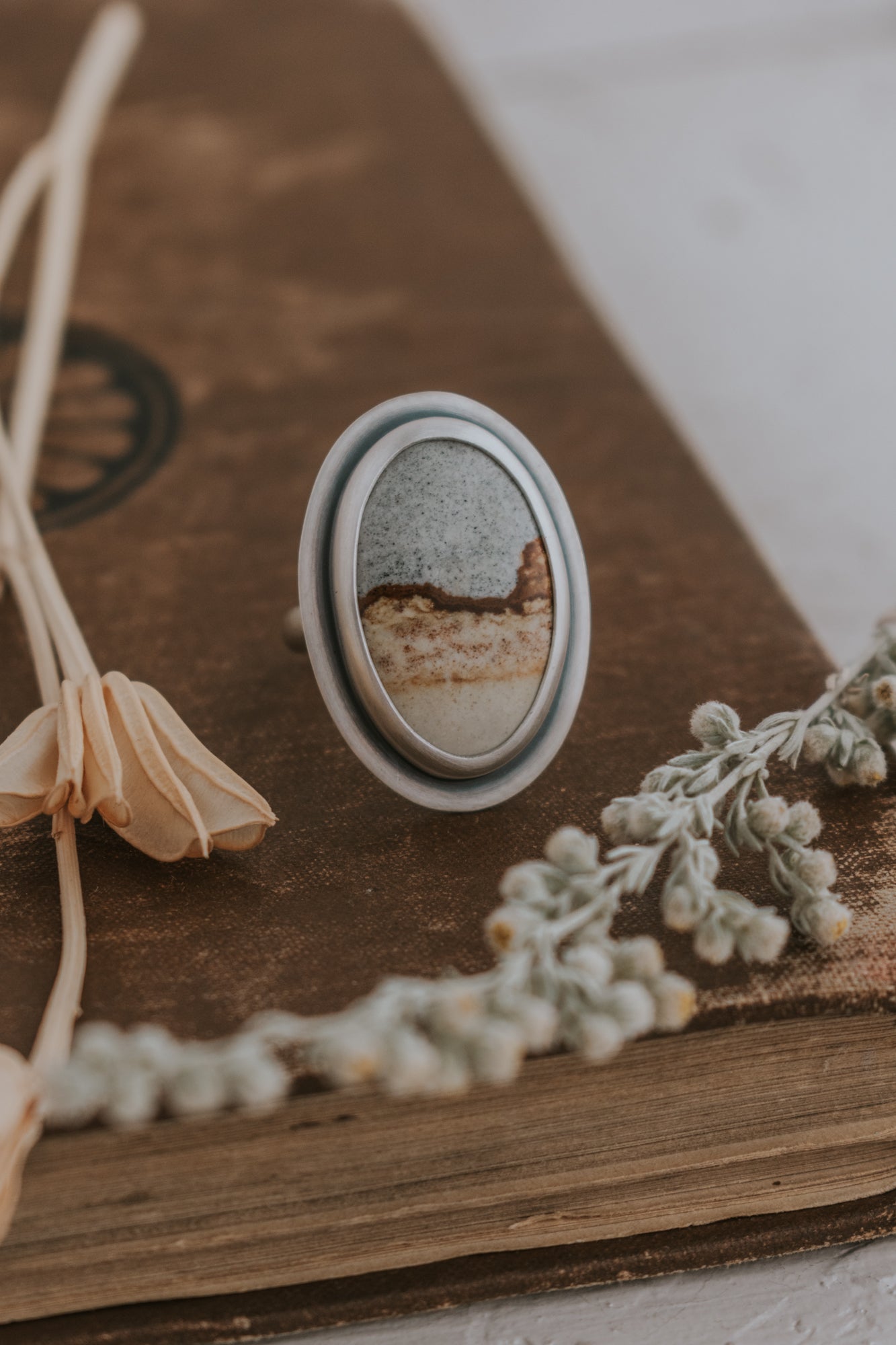 Desert Woman Statement Ring A - Size 7.5 - Third Hand Silversmith LLC handmade jewelry, Bozeman, Montana
