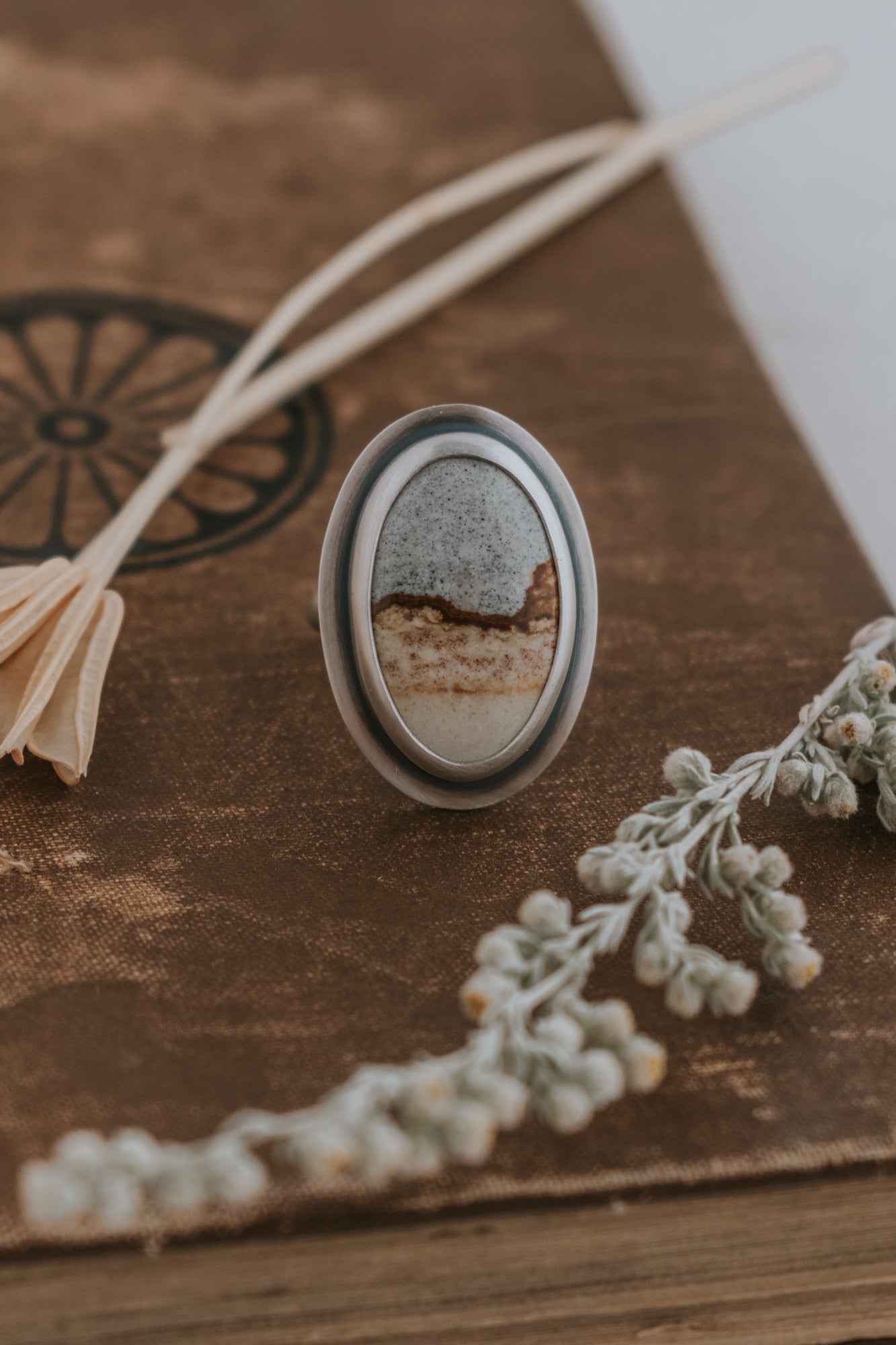 Desert Woman Statement Ring A - Size 7.5 - Third Hand Silversmith LLC handmade jewelry, Bozeman, Montana