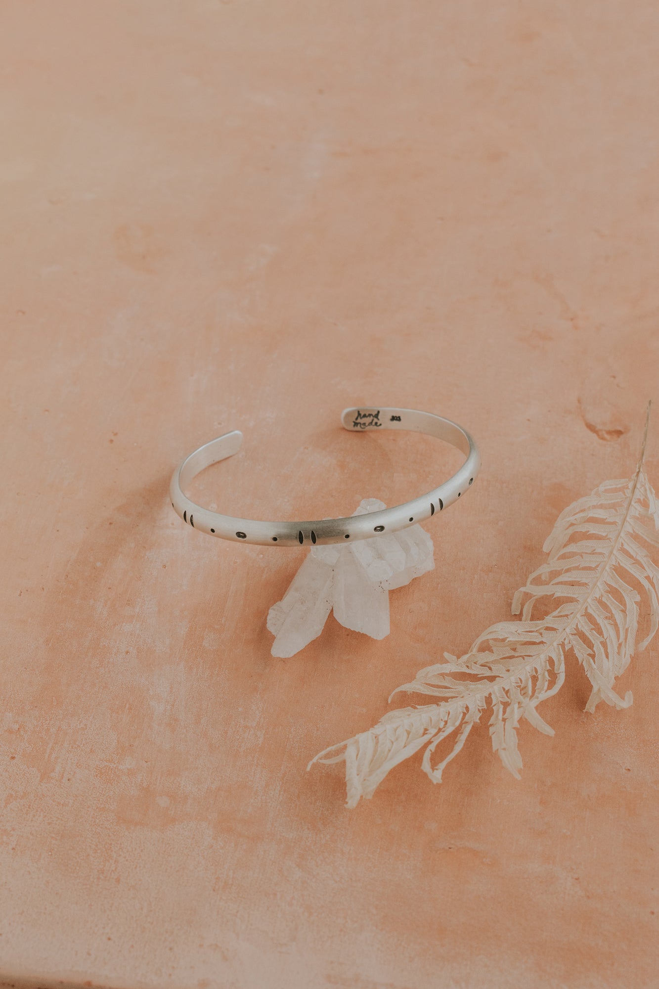 Extra Thick Silver Geo Stamped Cuff Bracelet - Third Hand Silversmith LLC handmade jewelry, Bozeman, Montana