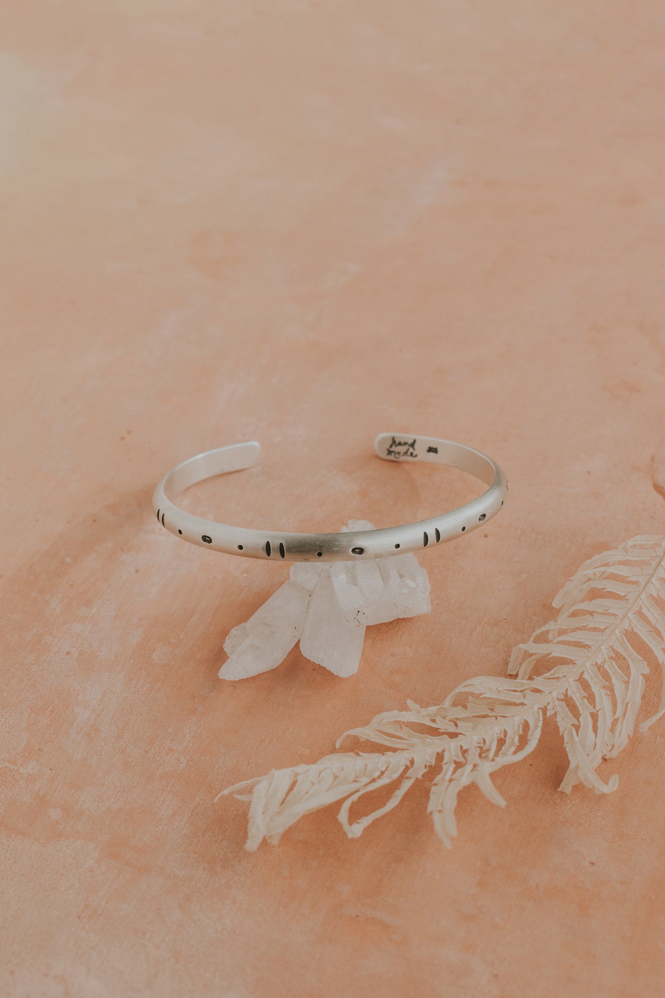 Extra Thick Silver Geo Stamped Cuff Bracelet - Third Hand Silversmith LLC handmade jewelry, Bozeman, Montana