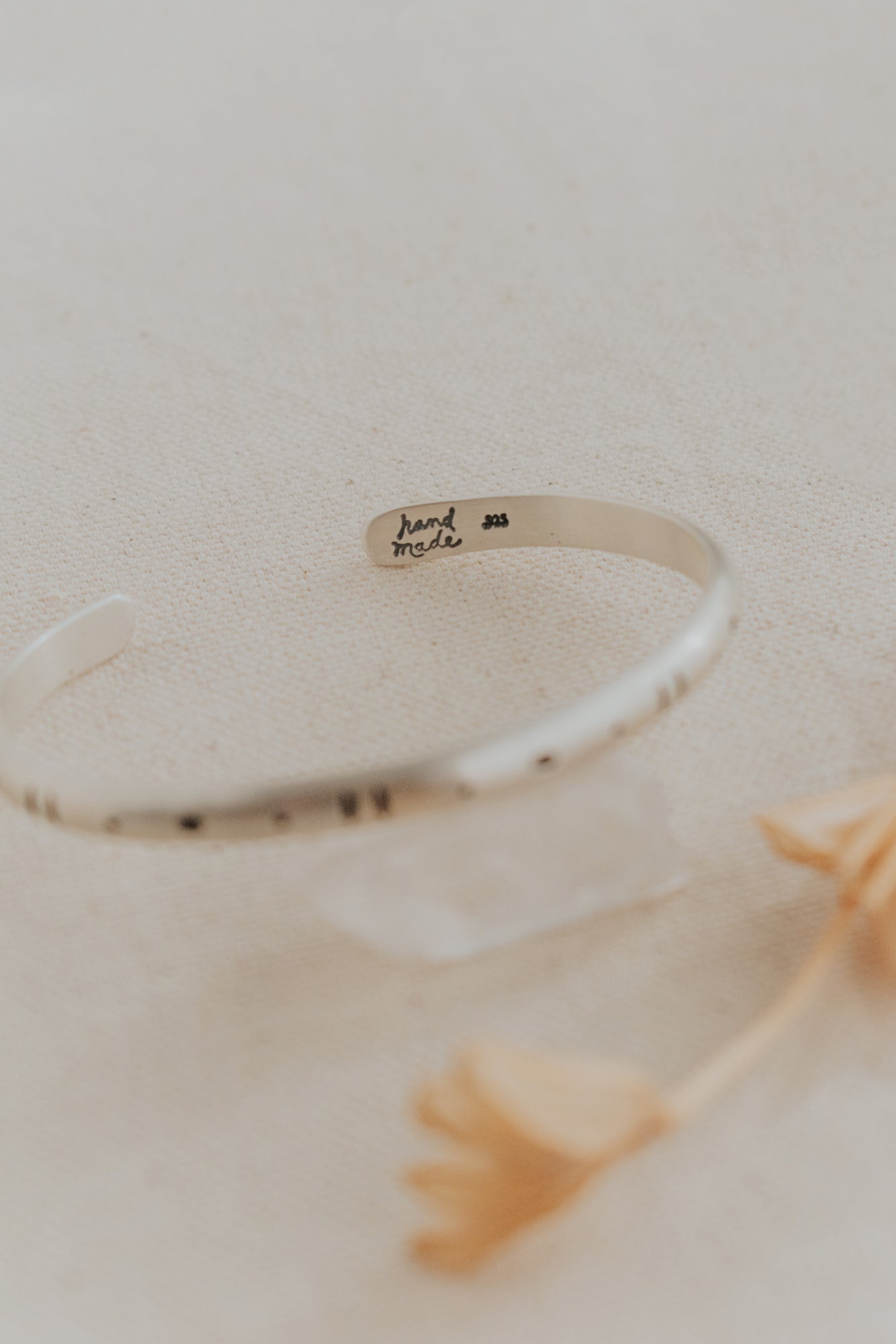 Extra Thick Silver Geo Stamped Cuff Bracelet - Third Hand Silversmith LLC handmade jewelry, Bozeman, Montana