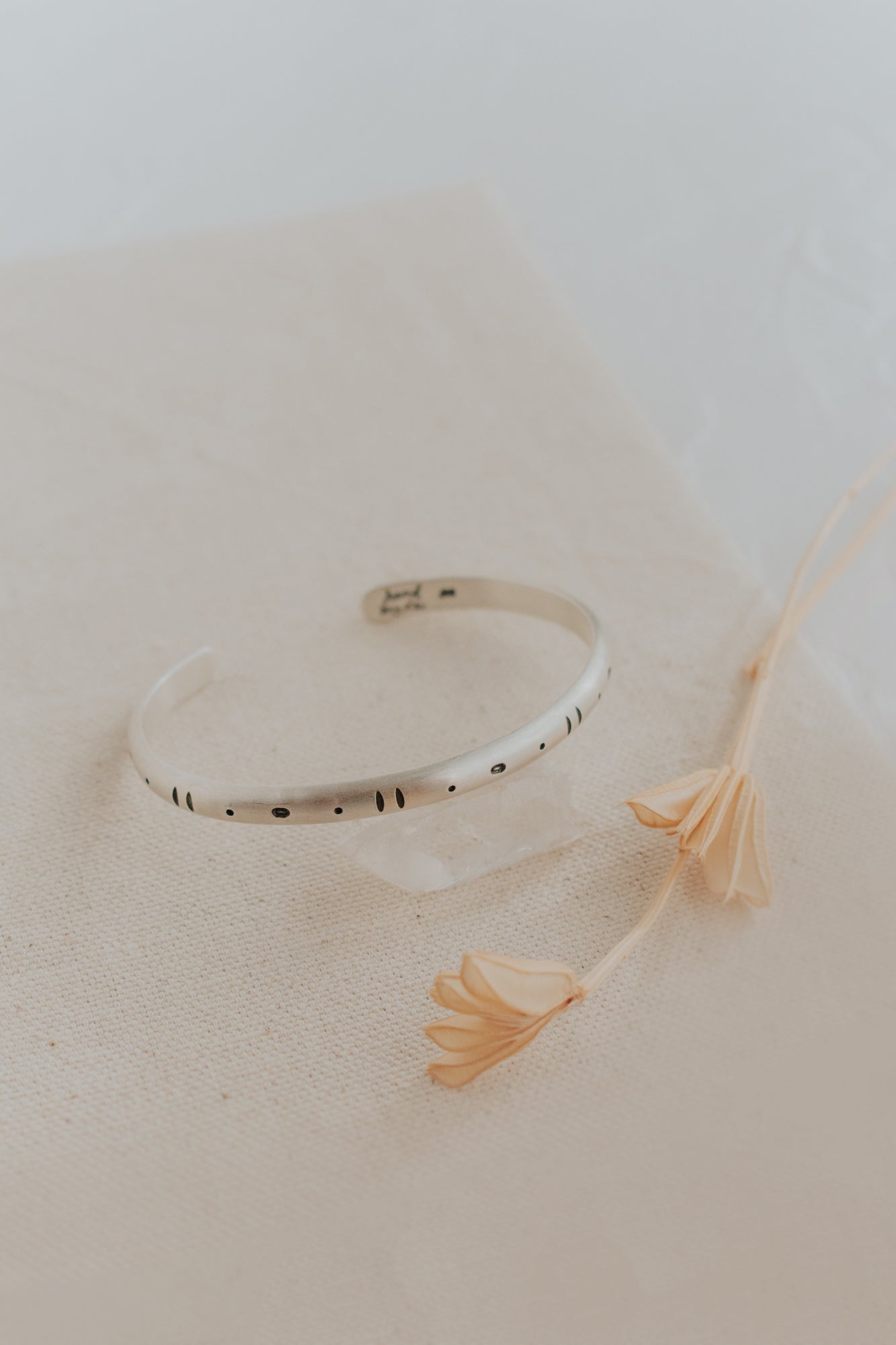 Extra Thick Silver Geo Stamped Cuff Bracelet - Third Hand Silversmith LLC handmade jewelry, Bozeman, Montana
