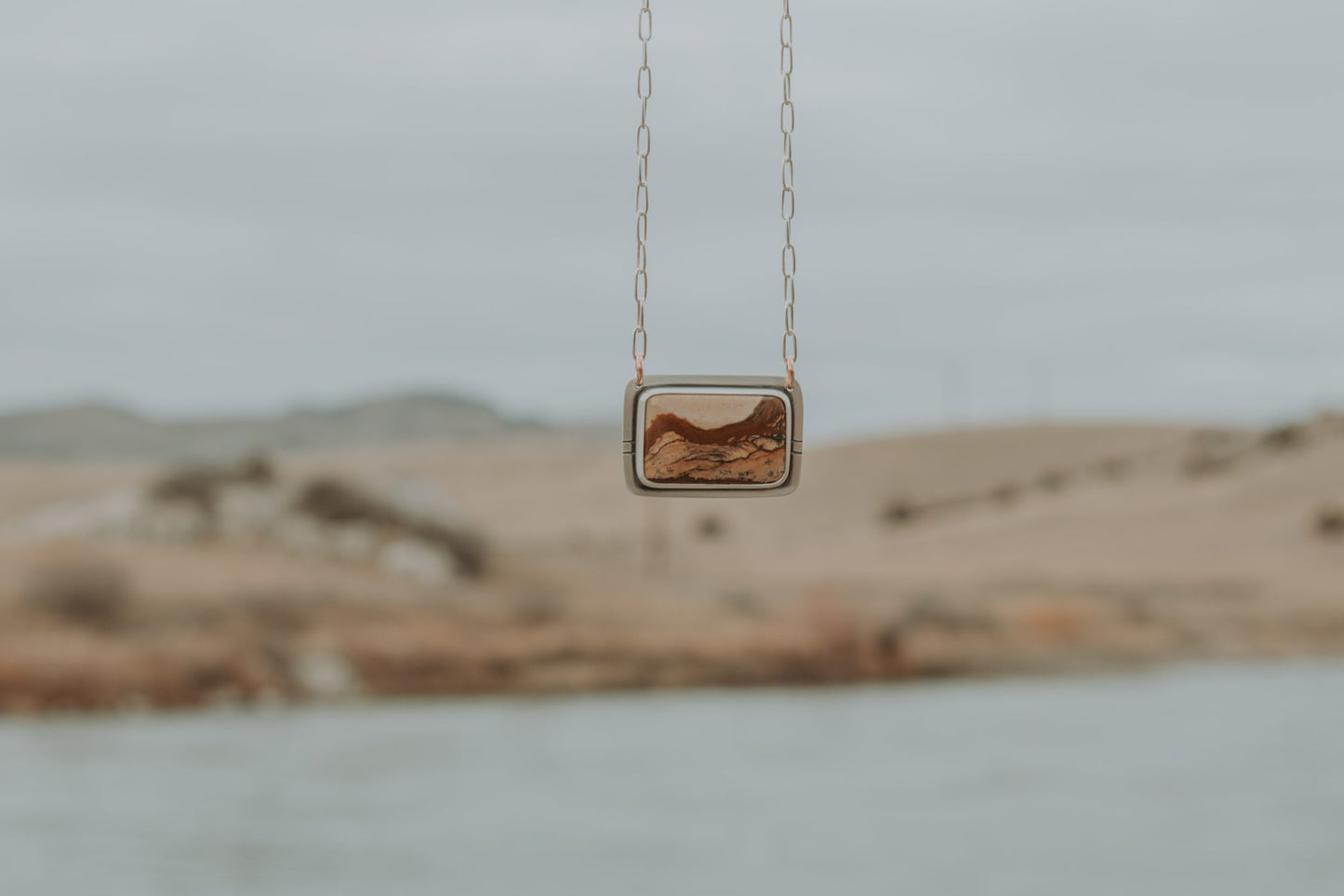 Horizontal Secret Portal Necklace - Third Hand Silversmith LLC handmade jewelry, Bozeman, Montana