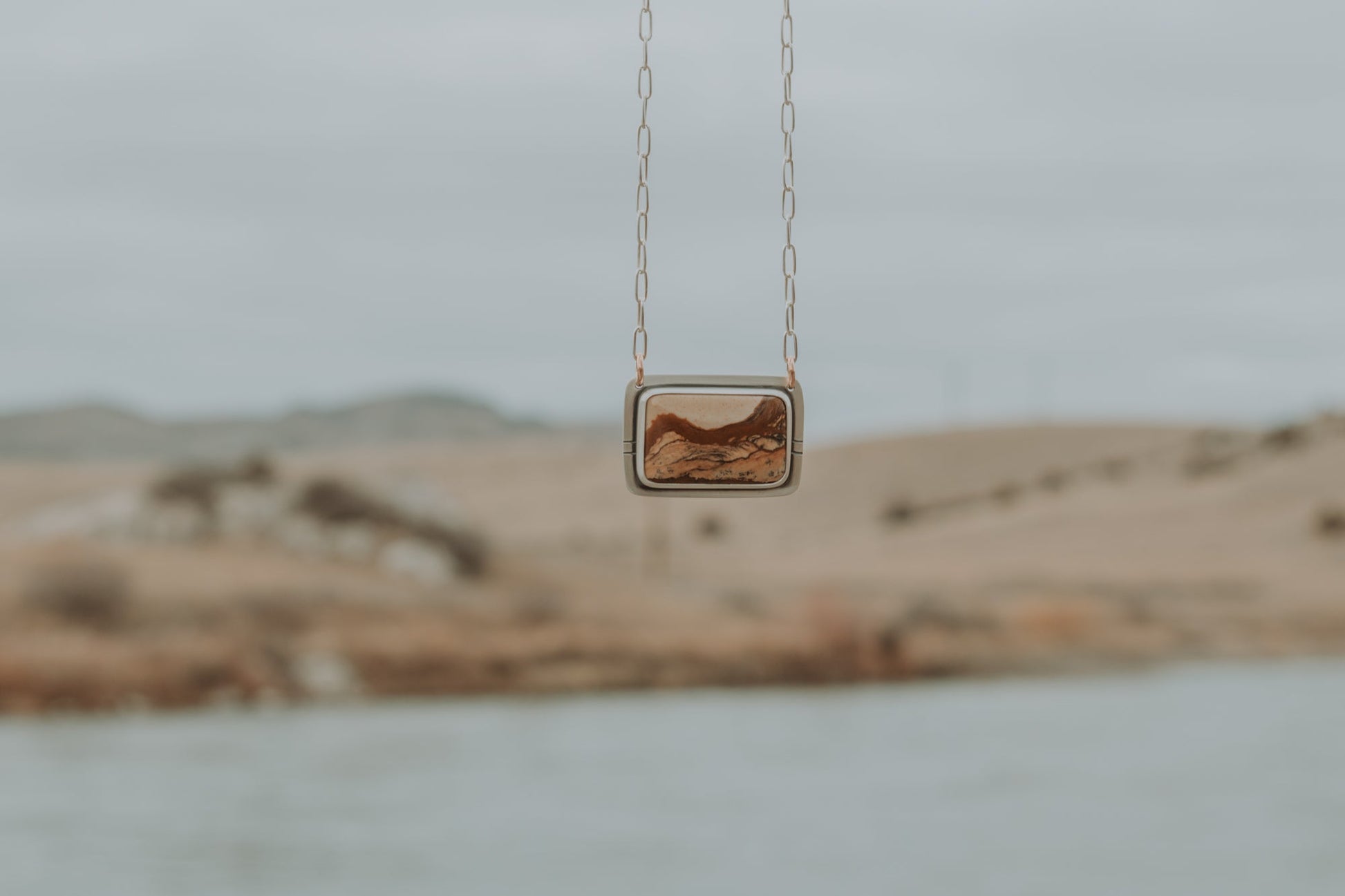 Horizontal Secret Portal Necklace - Third Hand Silversmith LLC handmade jewelry, Bozeman, Montana