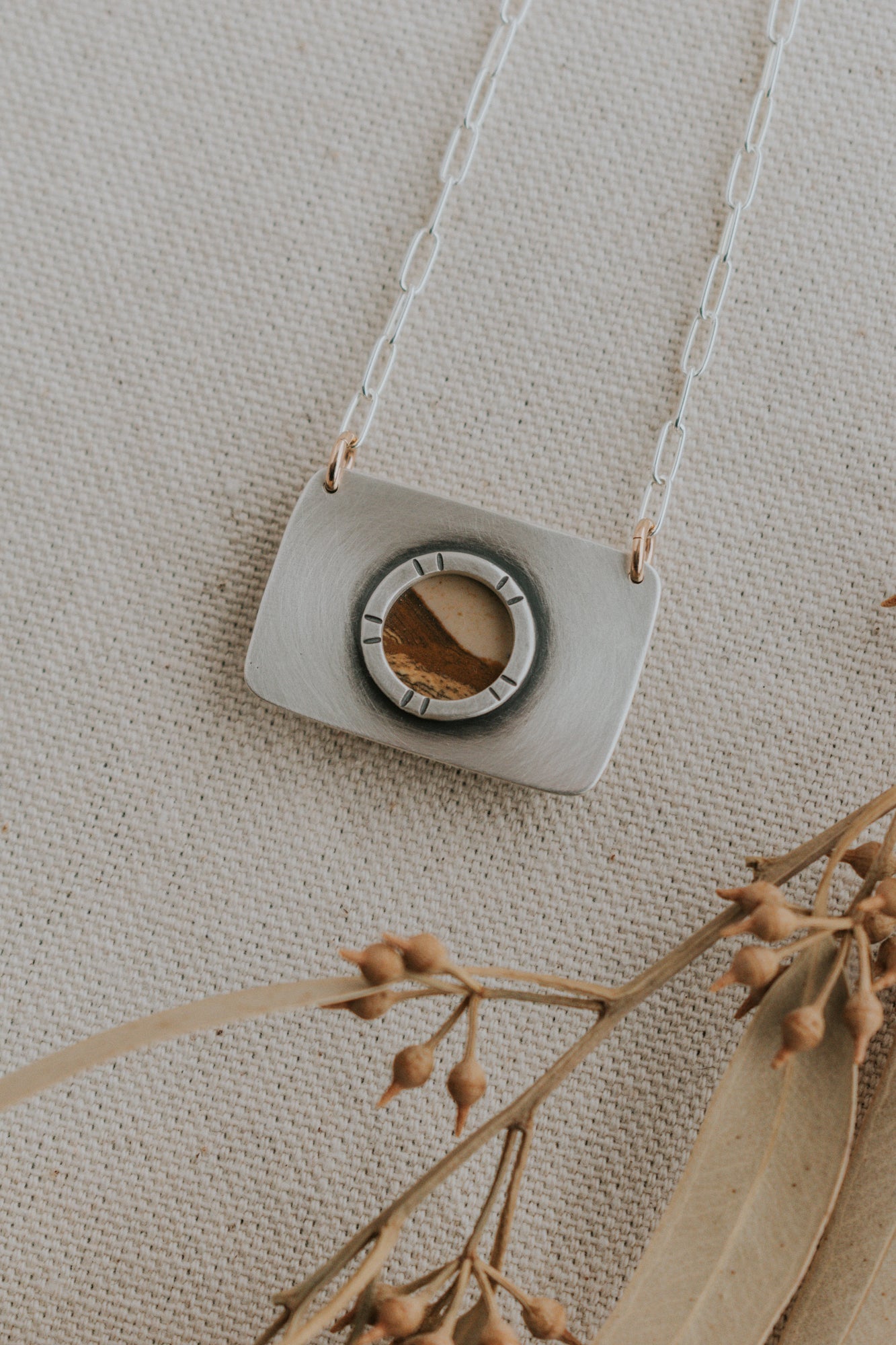 Horizontal Secret Portal Necklace - Third Hand Silversmith LLC handmade jewelry, Bozeman, Montana
