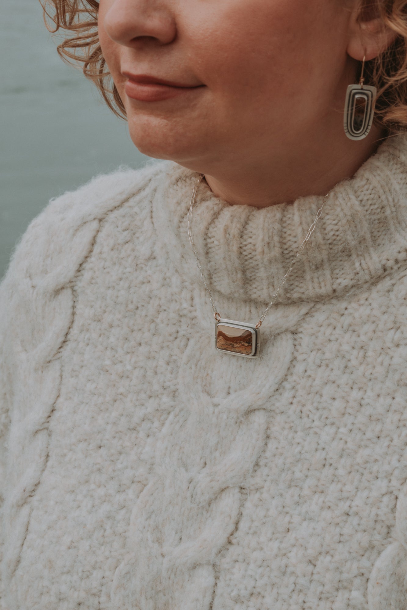 Horizontal Secret Portal Necklace - Third Hand Silversmith LLC handmade jewelry, Bozeman, Montana