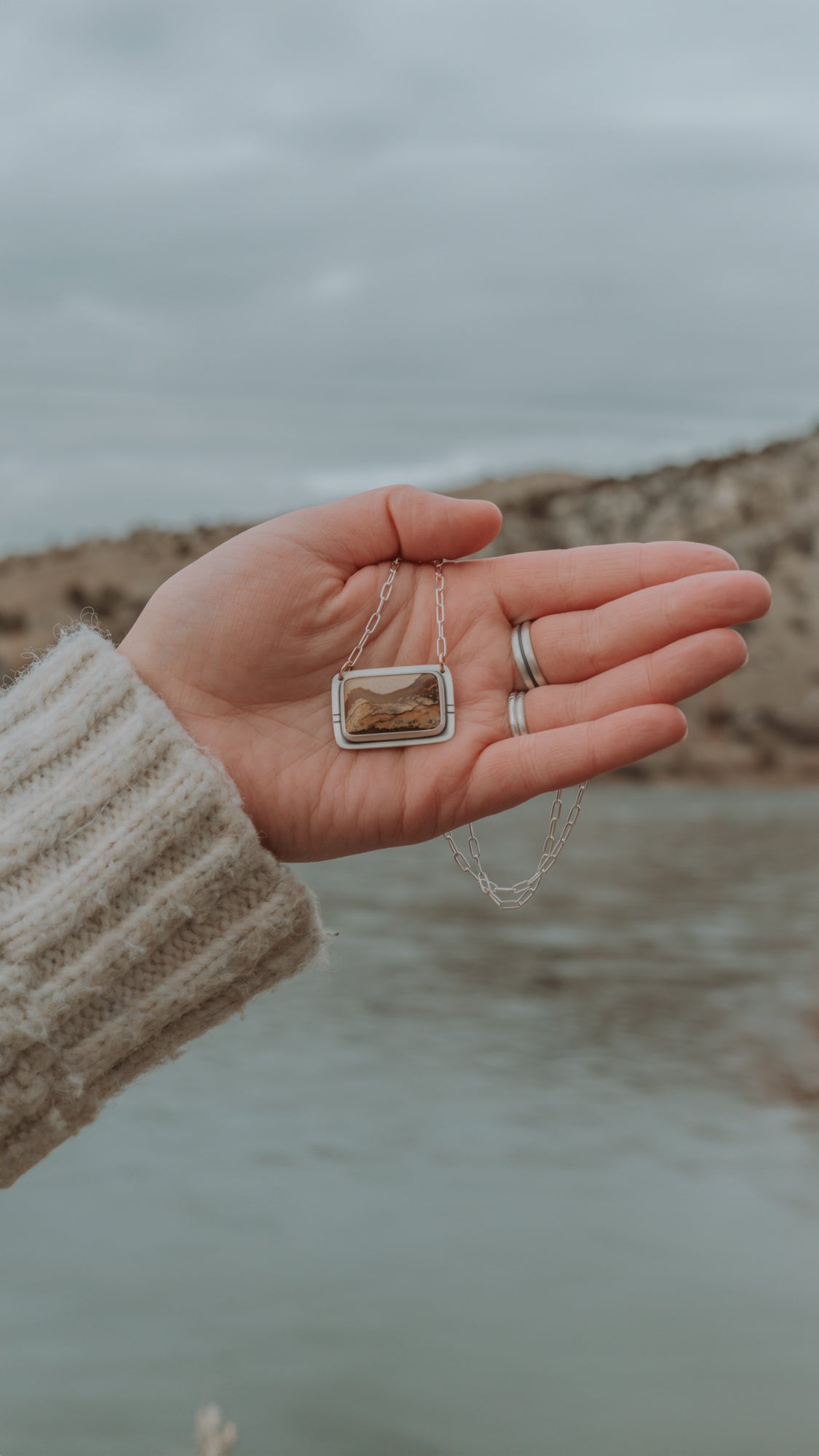 Horizontal Secret Portal Necklace - Third Hand Silversmith LLC handmade jewelry, Bozeman, Montana