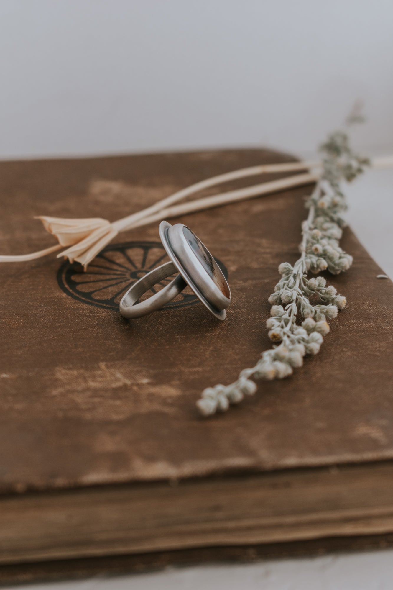 Montana Agate Statement Ring - Size 6.75 - Third Hand Silversmith LLC handmade jewelry, Bozeman, Montana