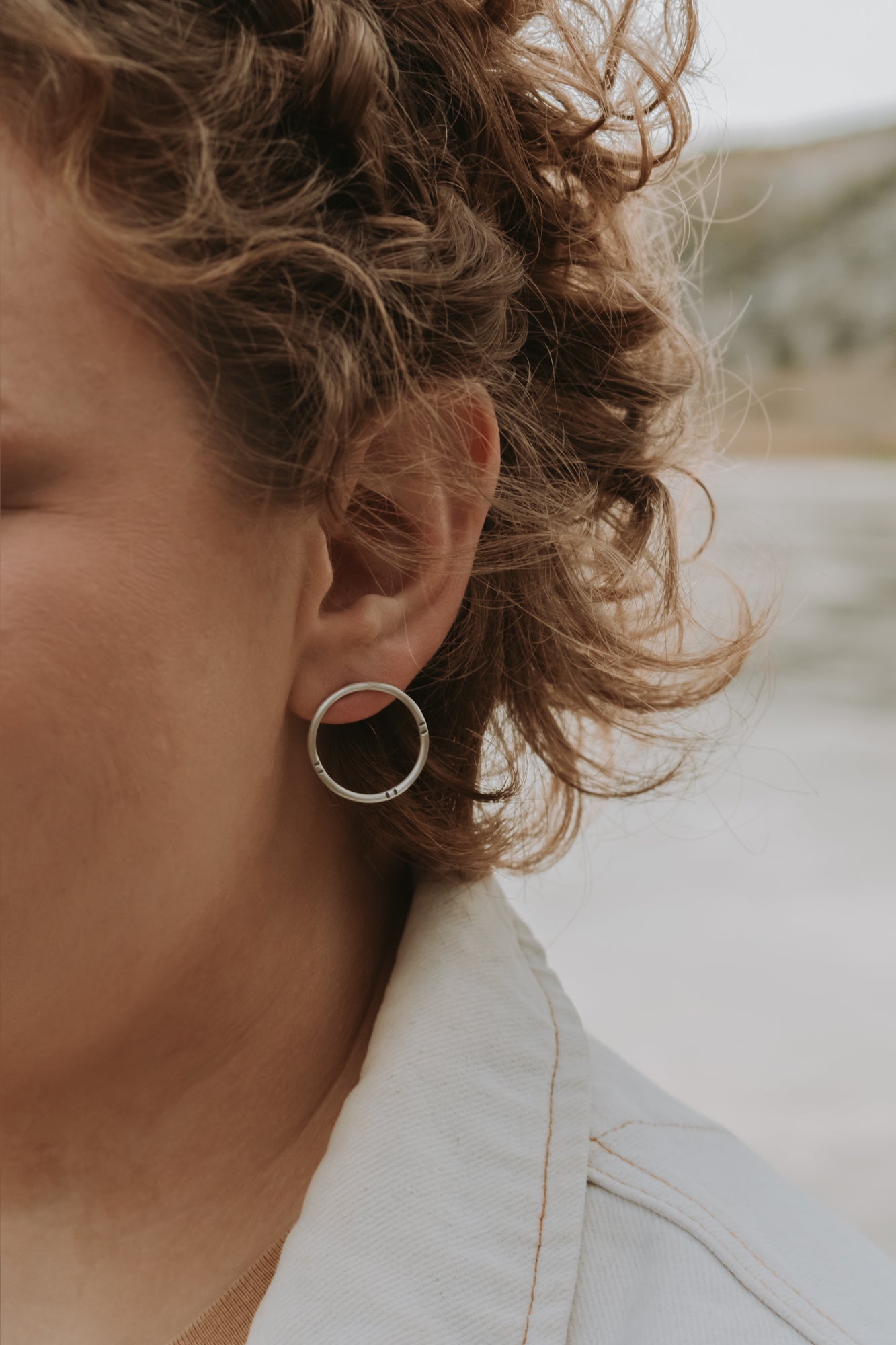 Moonburst Hoop Stud Earrings - Third Hand Silversmith LLC handmade jewelry, Bozeman, Montana