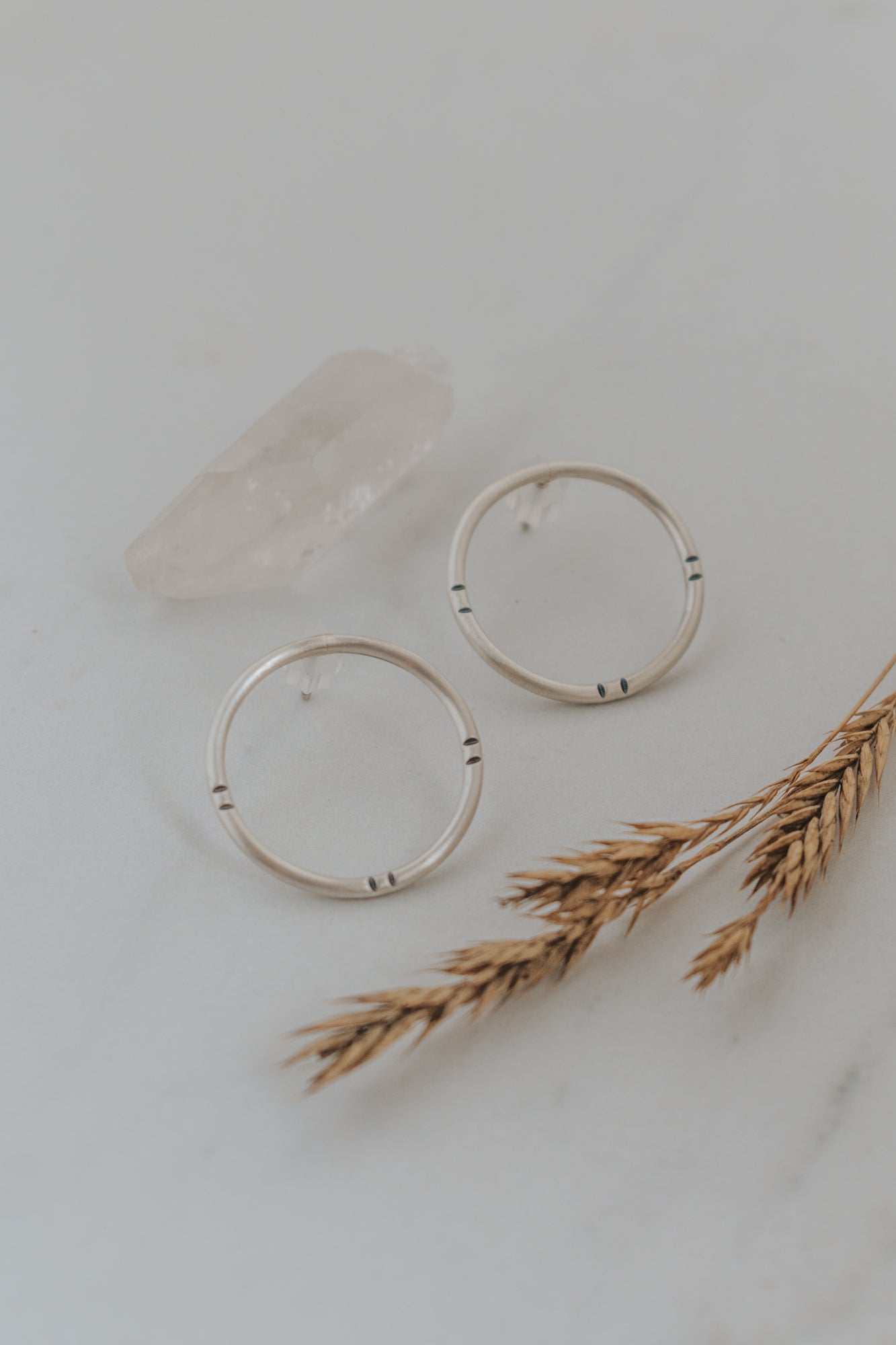 Moonburst Hoop Stud Earrings - Third Hand Silversmith LLC handmade jewelry, Bozeman, Montana