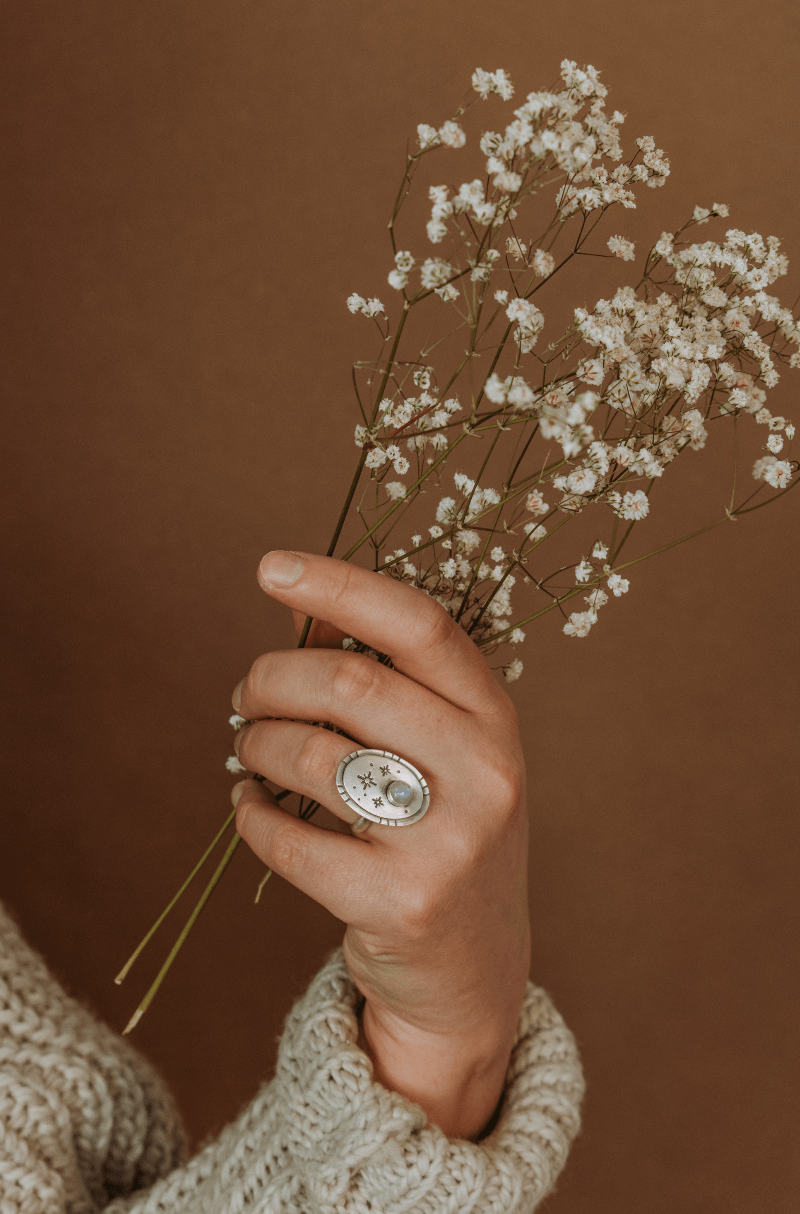Night Sky Ring - MADE TO ORDER - Third Hand Silversmith handmade jewelry, Bozeman, Montana
