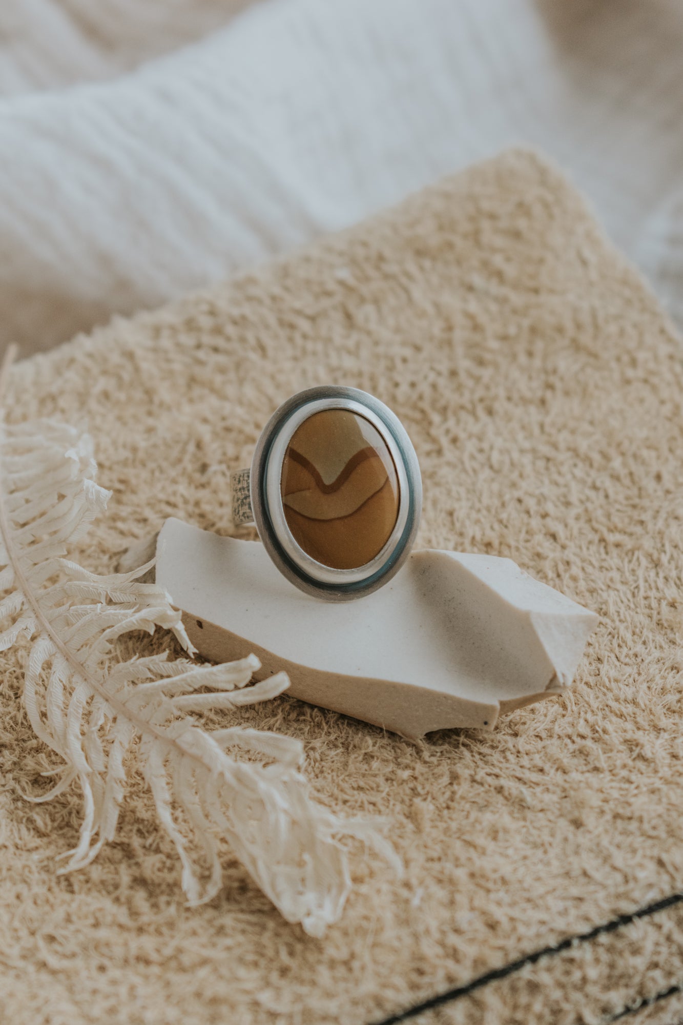 Picture Jasper Waves Statement Ring- Size 10 - Third Hand Silversmith LLC handmade jewelry, Bozeman, Montana