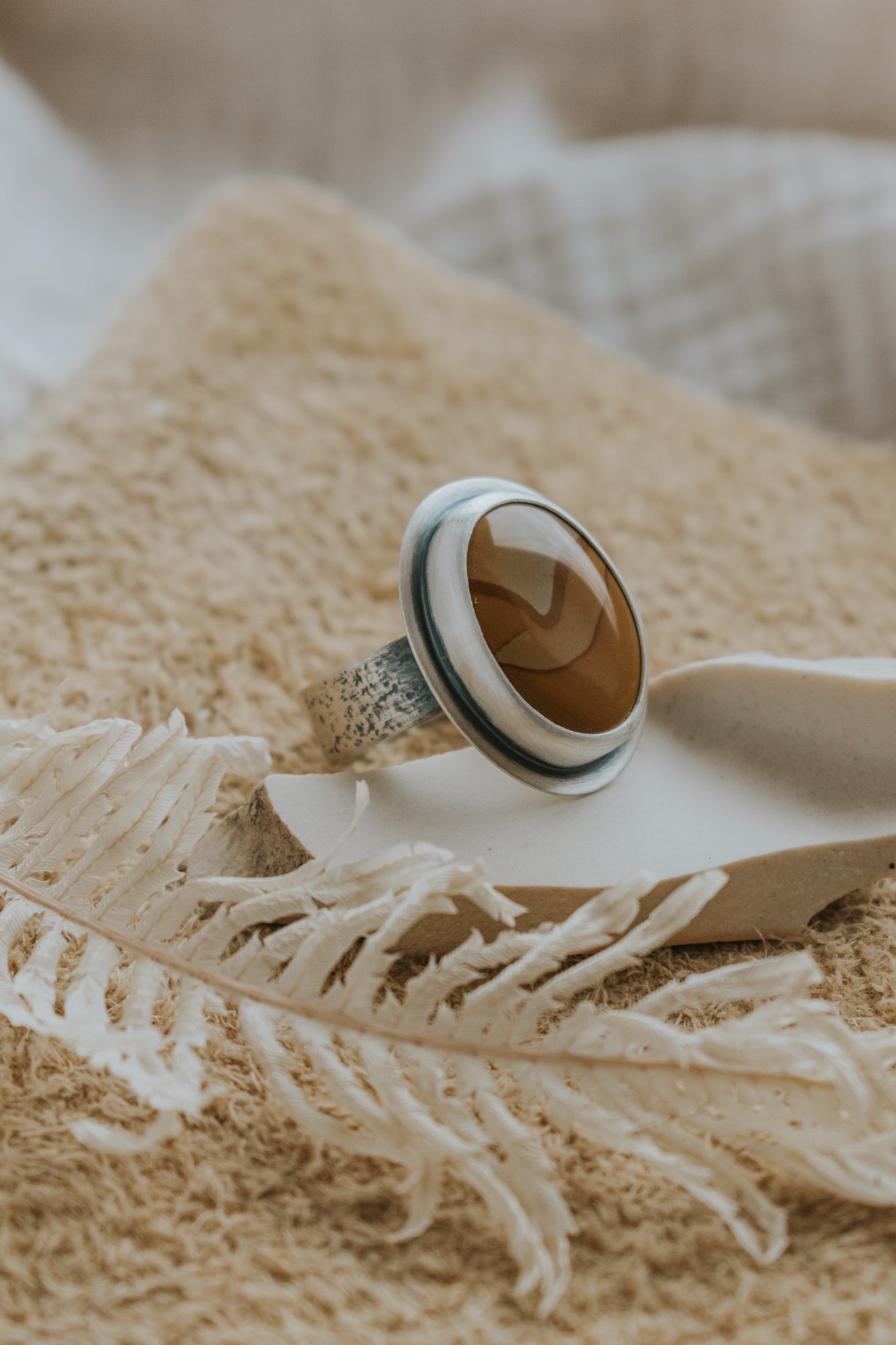 Picture Jasper Waves Statement Ring- Size 10 - Third Hand Silversmith LLC handmade jewelry, Bozeman, Montana