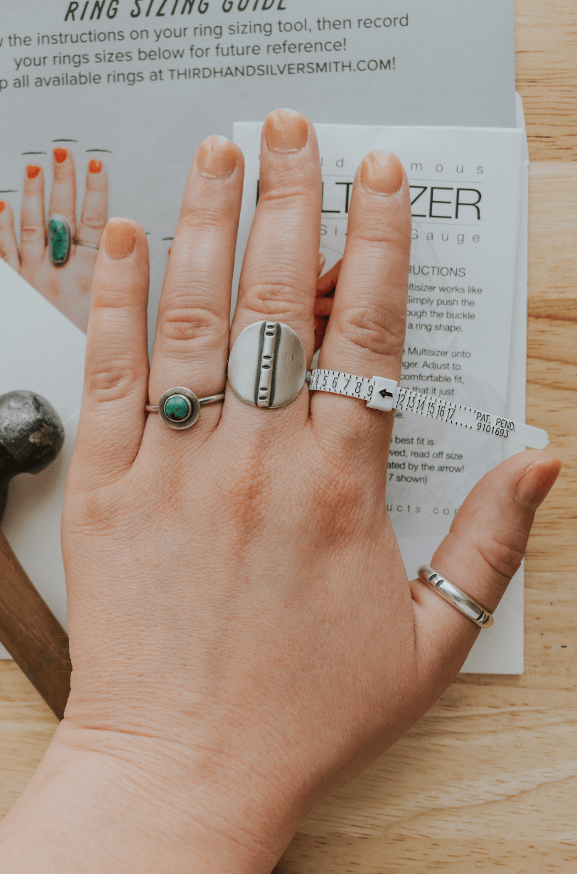 Request a FREE Ring Sizer! - Third Hand Silversmith handmade jewelry, Bozeman, Montana