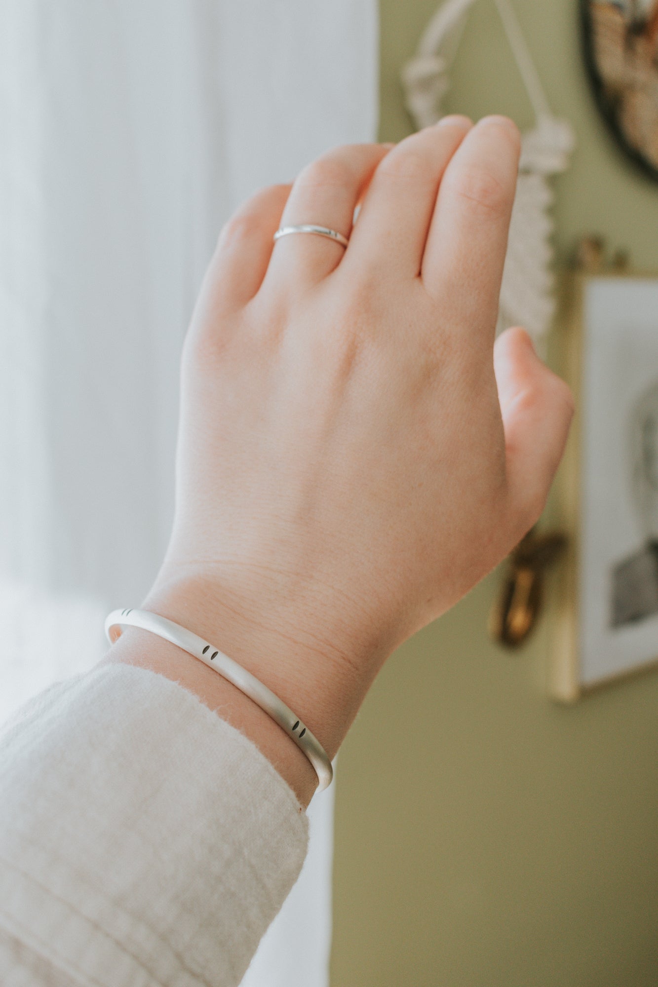 Simple Stamped Cuff Bracelet - Third Hand Silversmith handmade jewelry, Bozeman, Montana