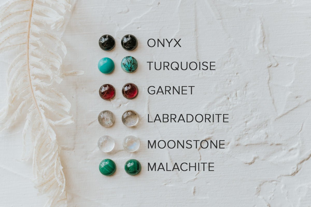 Stone and Silver Stud Earrings - Third Hand Silversmith handmade jewelry, Bozeman, Montana