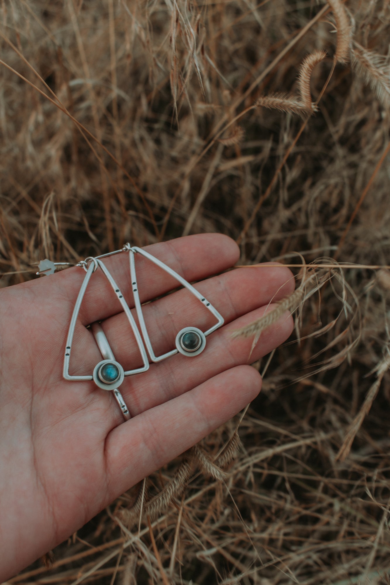 Trapeze Earrings - Third Hand Silversmith LLC handmade jewelry, Bozeman, Montana