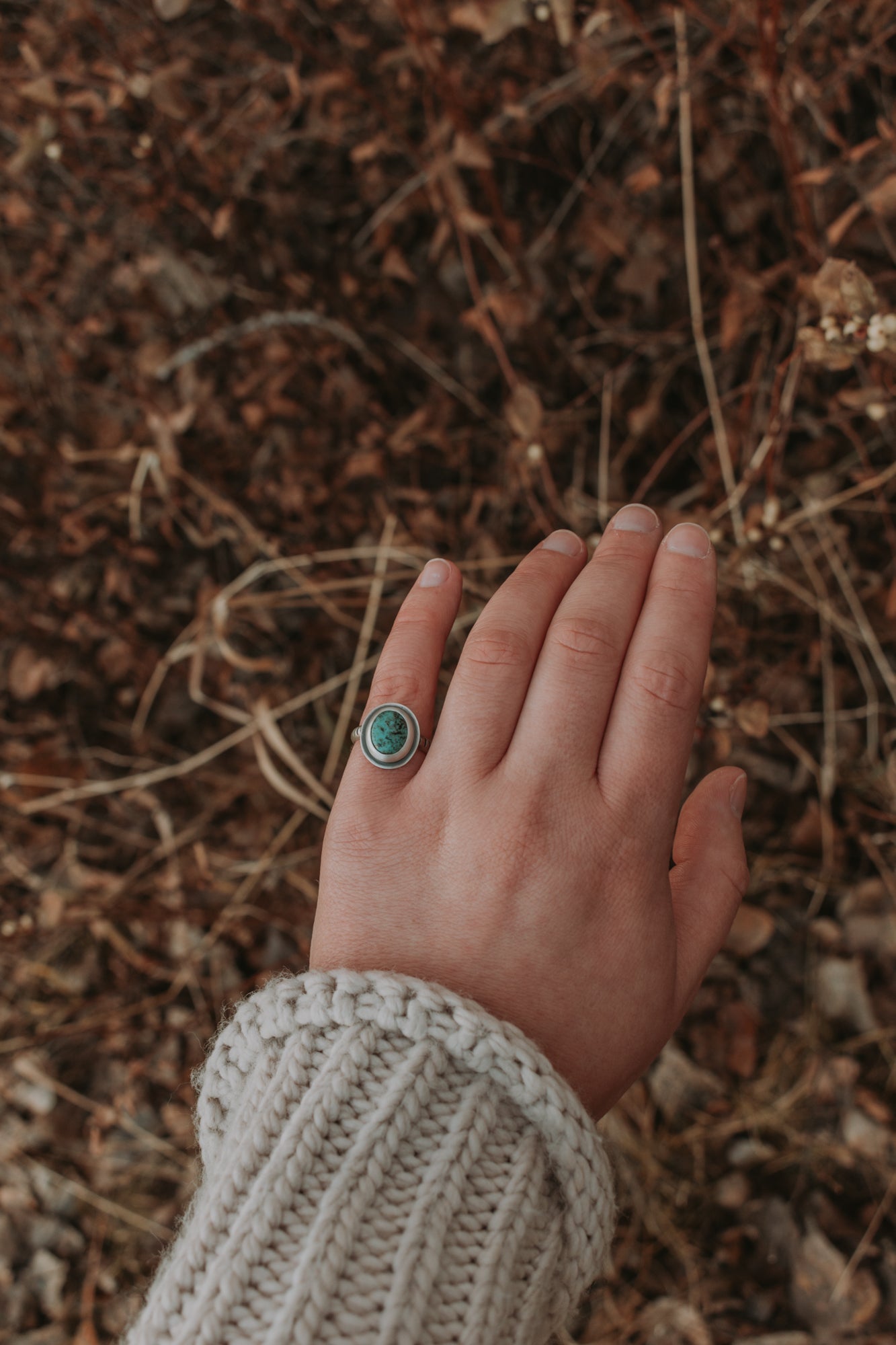 Turquoise Oval Ring - Size 5.75 - Third Hand Silversmith LLC handmade jewelry, Bozeman, Montana