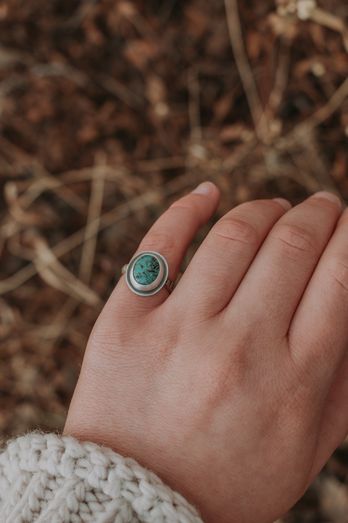 Turquoise Oval Ring - Size 5.75 - Third Hand Silversmith LLC handmade jewelry, Bozeman, Montana