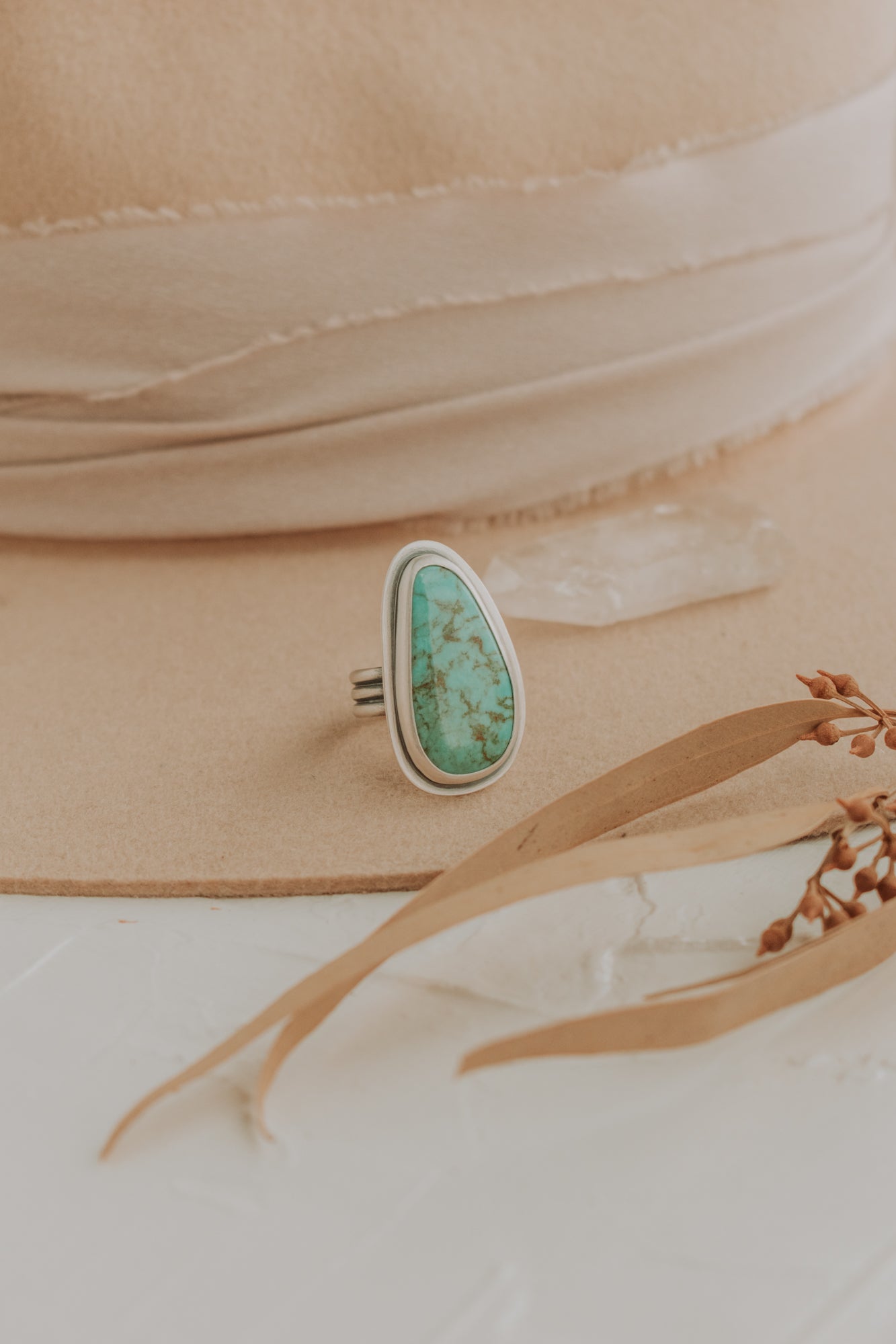 Turquoise Statement Ring - Size 7.5 - Third Hand Silversmith LLC handmade jewelry, Bozeman, Montana