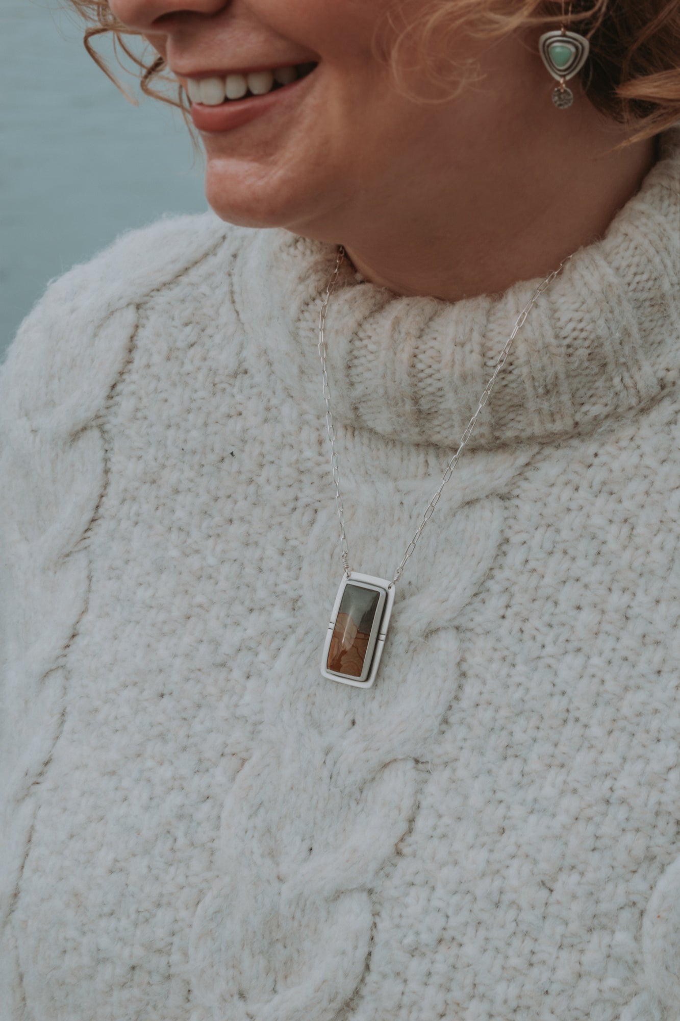 Vertical Secret Portal Necklace - Third Hand Silversmith LLC handmade jewelry, Bozeman, Montana