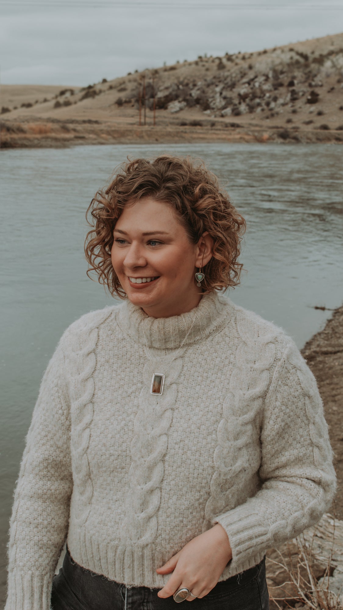 Vertical Secret Portal Necklace - Third Hand Silversmith LLC handmade jewelry, Bozeman, Montana