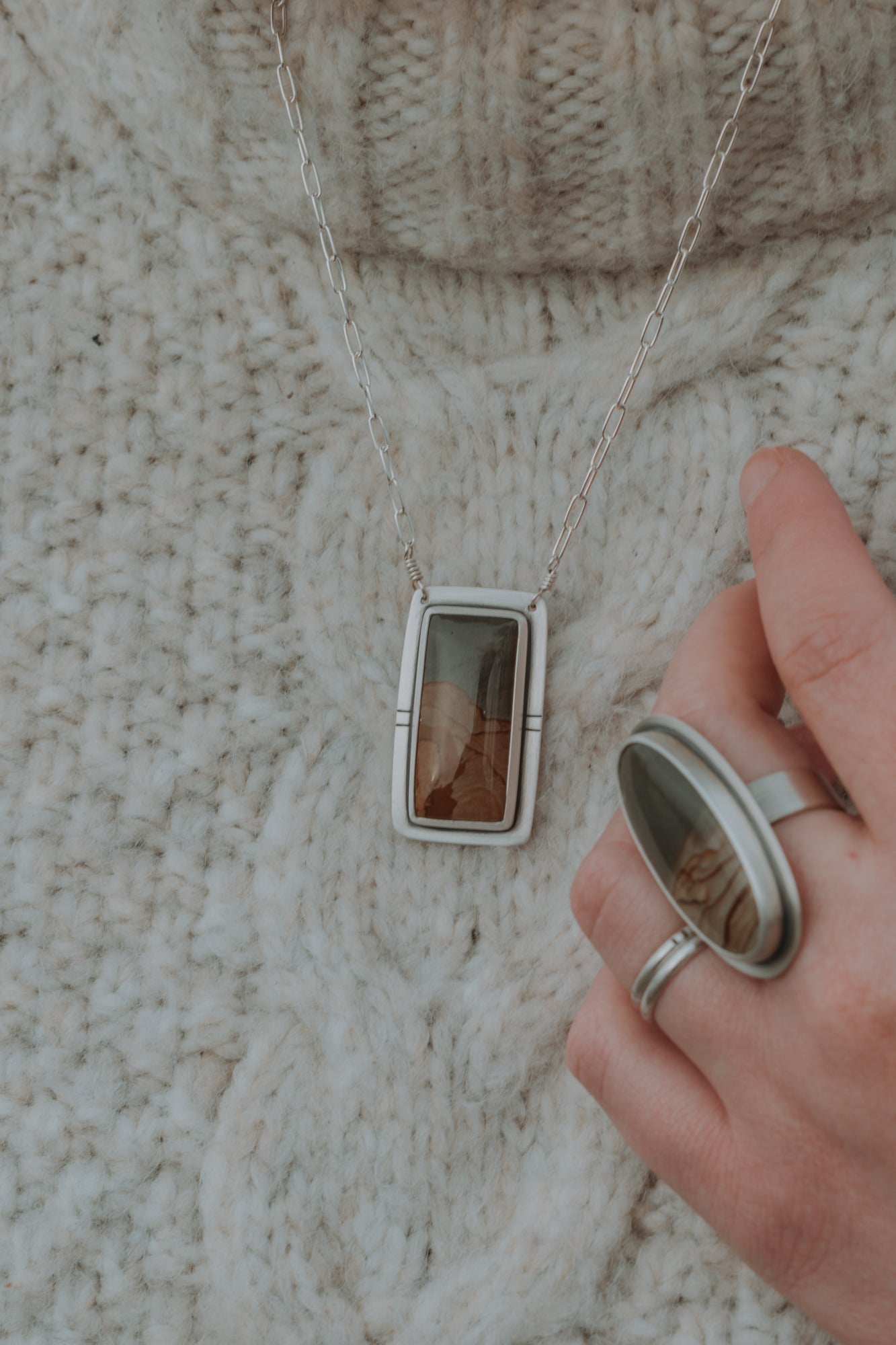 Vertical Secret Portal Necklace - Third Hand Silversmith LLC handmade jewelry, Bozeman, Montana