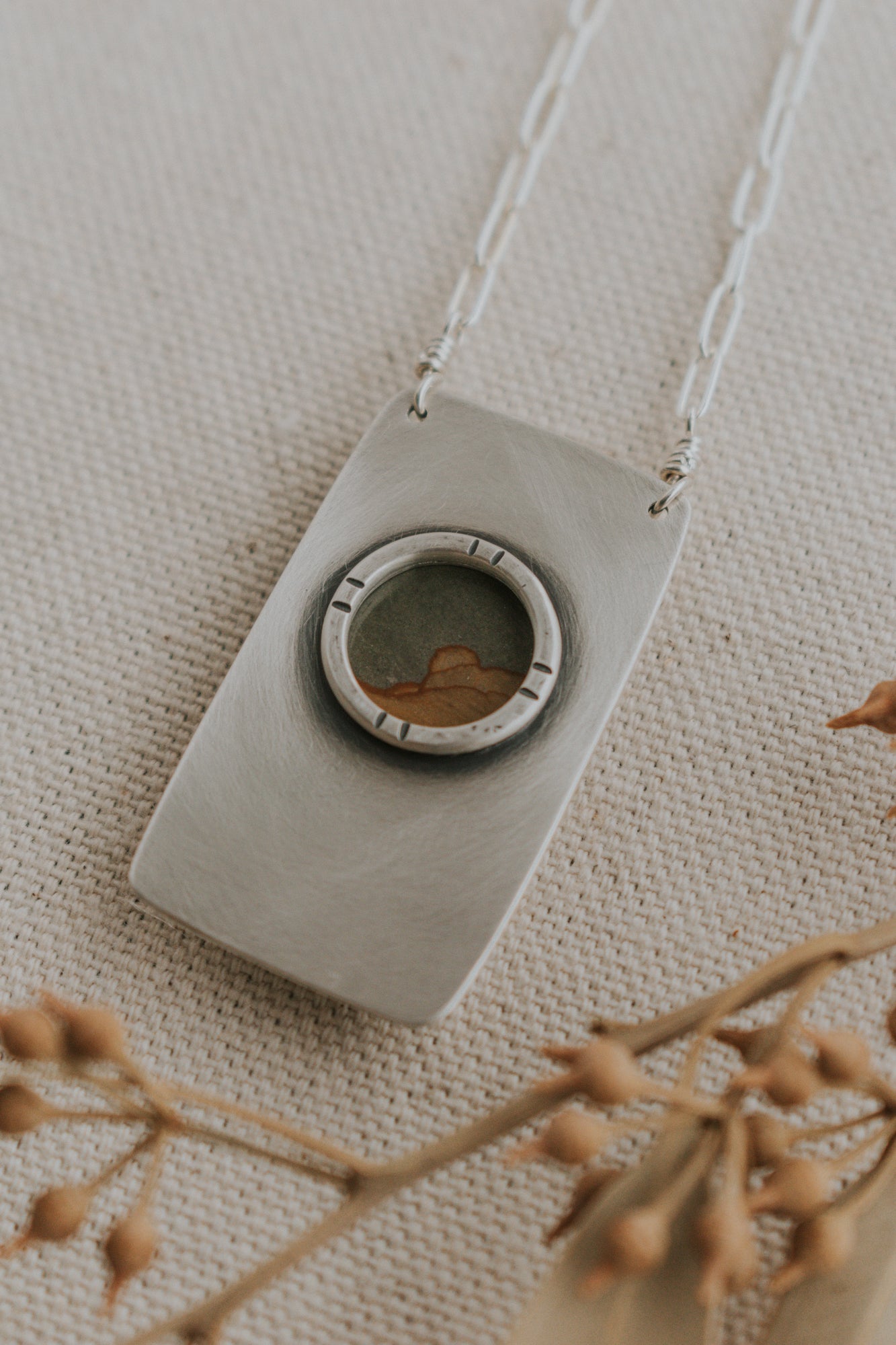 Vertical Secret Portal Necklace - Third Hand Silversmith LLC handmade jewelry, Bozeman, Montana