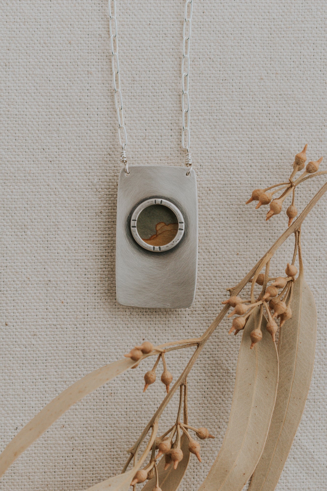Vertical Secret Portal Necklace - Third Hand Silversmith LLC handmade jewelry, Bozeman, Montana