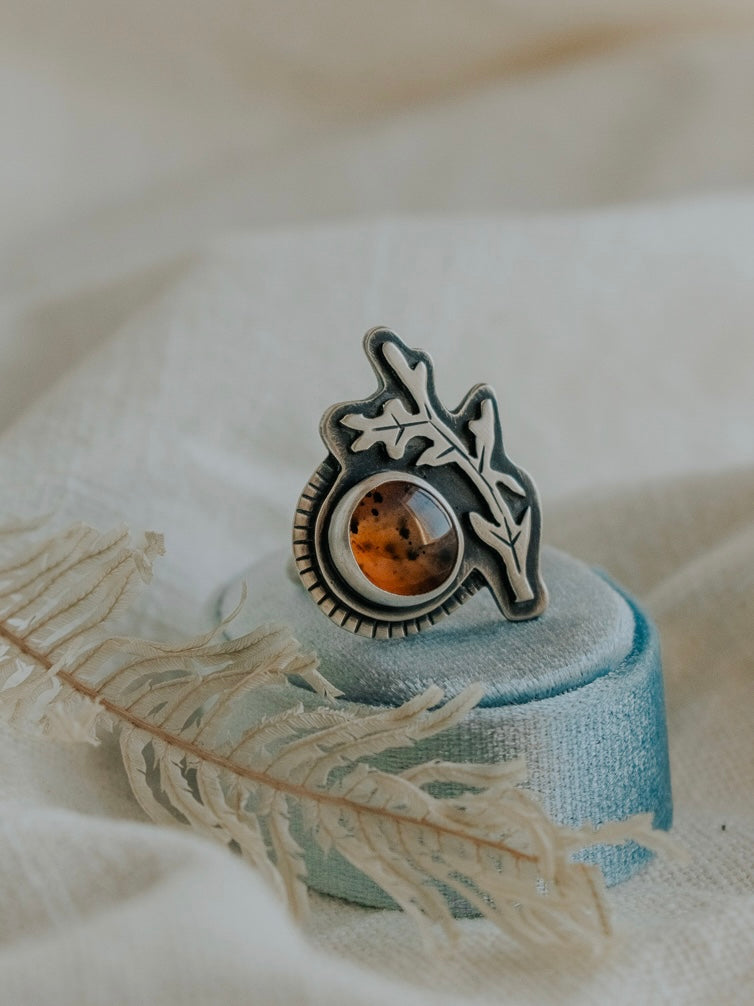 Montana Agate Fall Twig Ring - Size 8