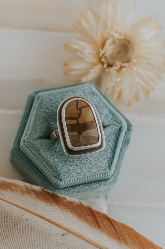 Arched Picture Jasper Ring - Size 7.5