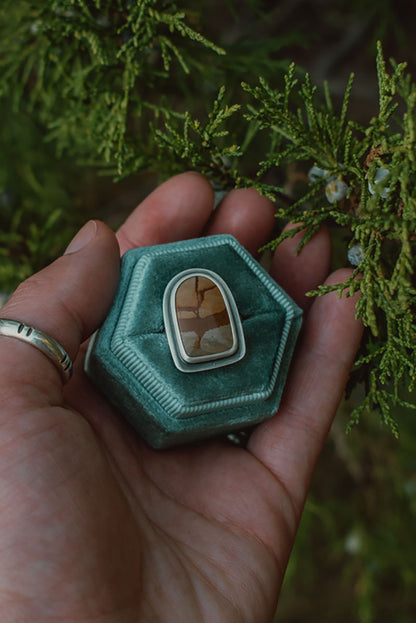 Arched Picture Jasper Ring - Size 7.5