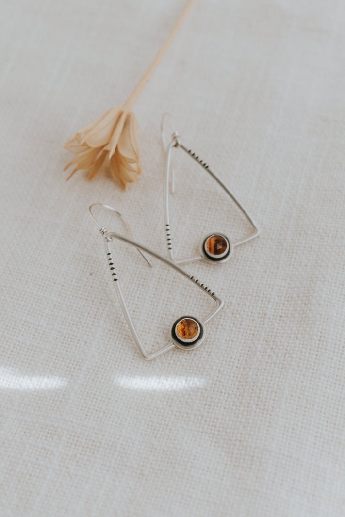 Montana Agate Trapeze Earrings