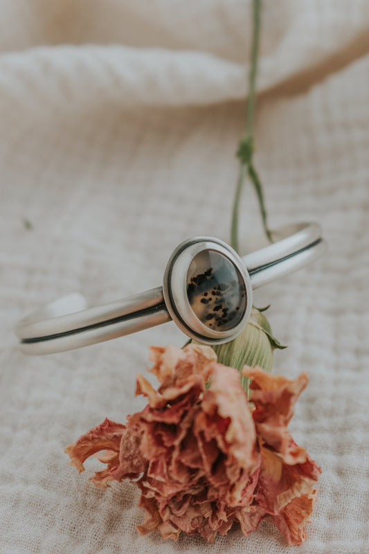 Oval Montana Agate Cuff Bracelet