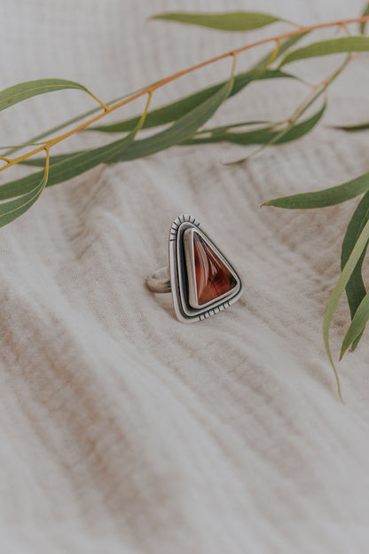 Triangle Montana Agate Ring - Size 6