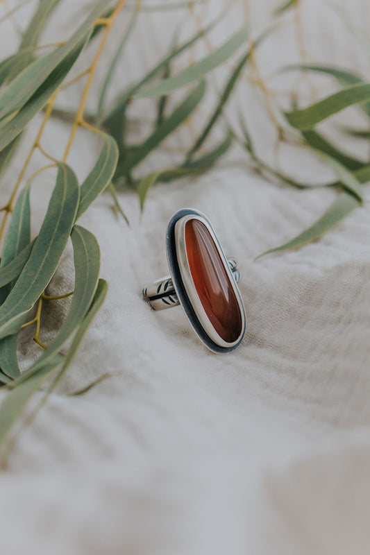 Amber Montana Agate Ring - Size 9.5