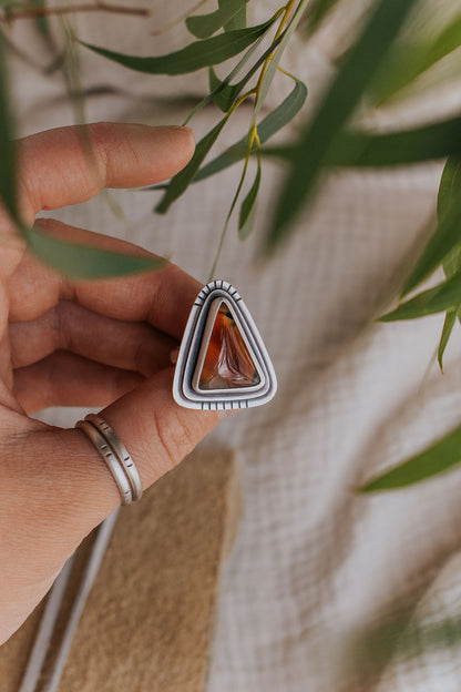 Triangle Montana Agate Ring - Size 6