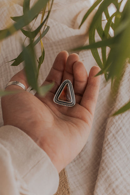 Triangle Montana Agate Ring - Size 6