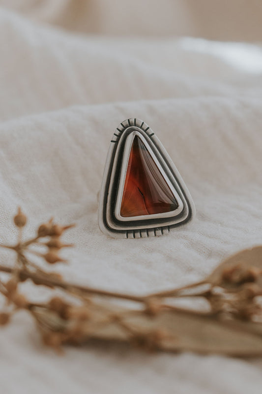 Triangle Montana Agate Ring - Size 6