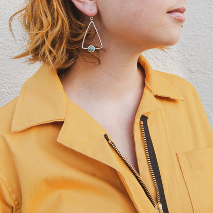 Montana Agate Trapeze Earrings