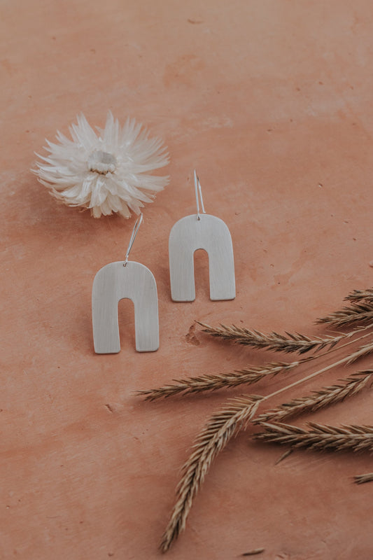 Big Arc Earrings - Third Hand Silversmith LLC handmade jewelry, Bozeman, Montana
