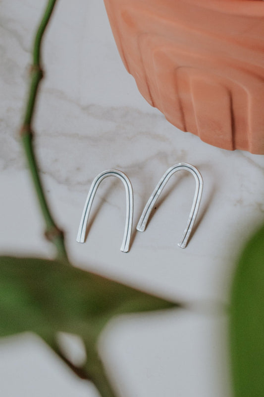 Clear Skies Stud Earrings - Third Hand Silversmith handmade jewelry, Bozeman, Montana